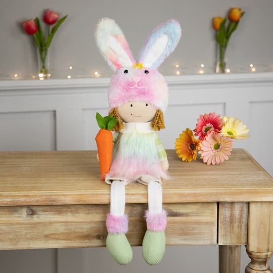 22" Girl with Dangling Legs Easter Figurine